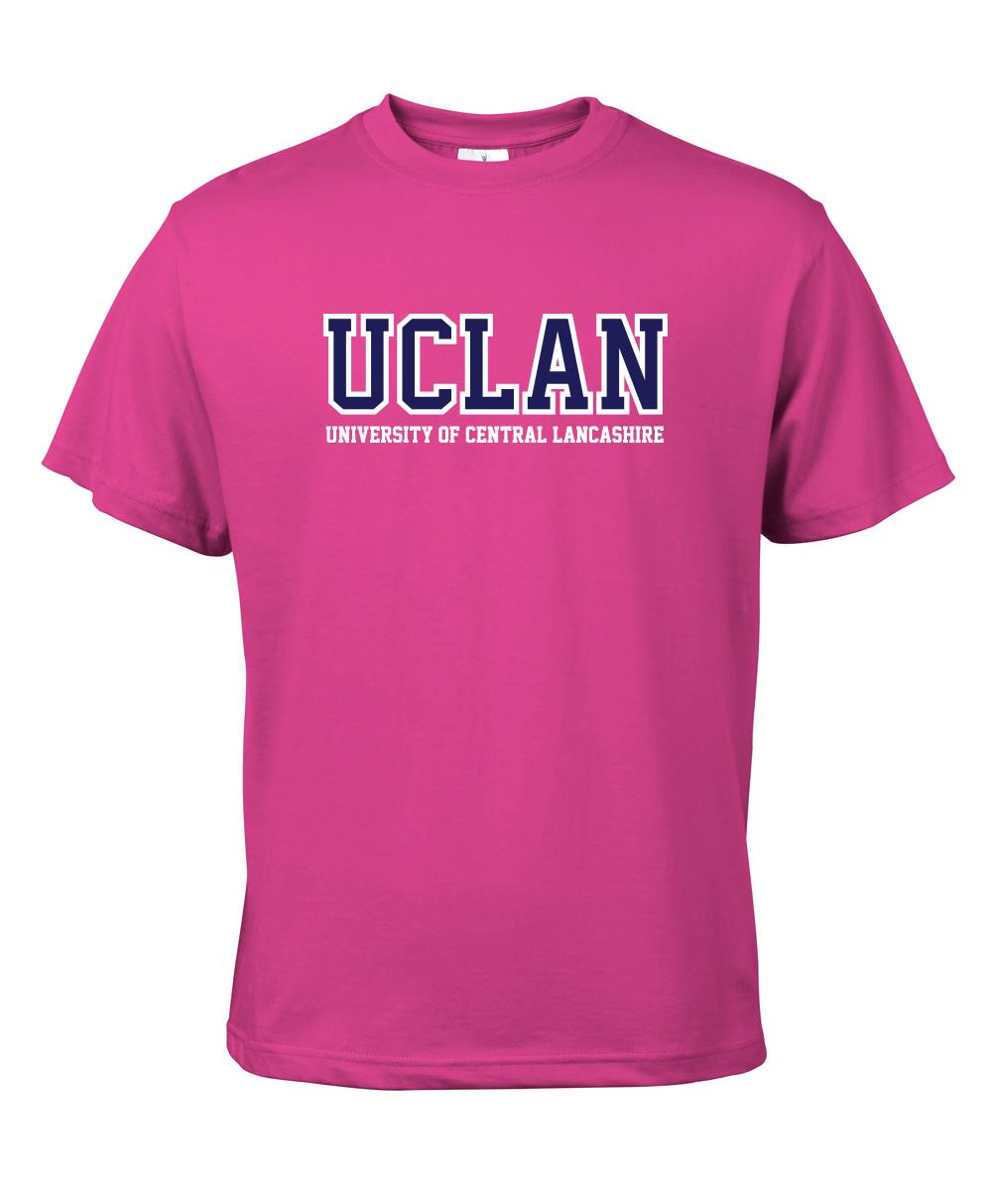 Bright Pink UCLan Logo Tshirt